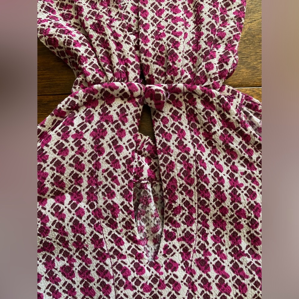 Maeve By Anthropologie Halter Neck Tank, Size 2, Pink/Burgundy/Cream - Picture 7 of 9